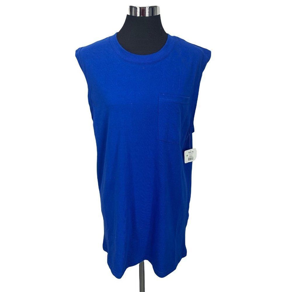 Open Trail Blue Men’s Size XL Muscle Style Pocket‎ Tank Top